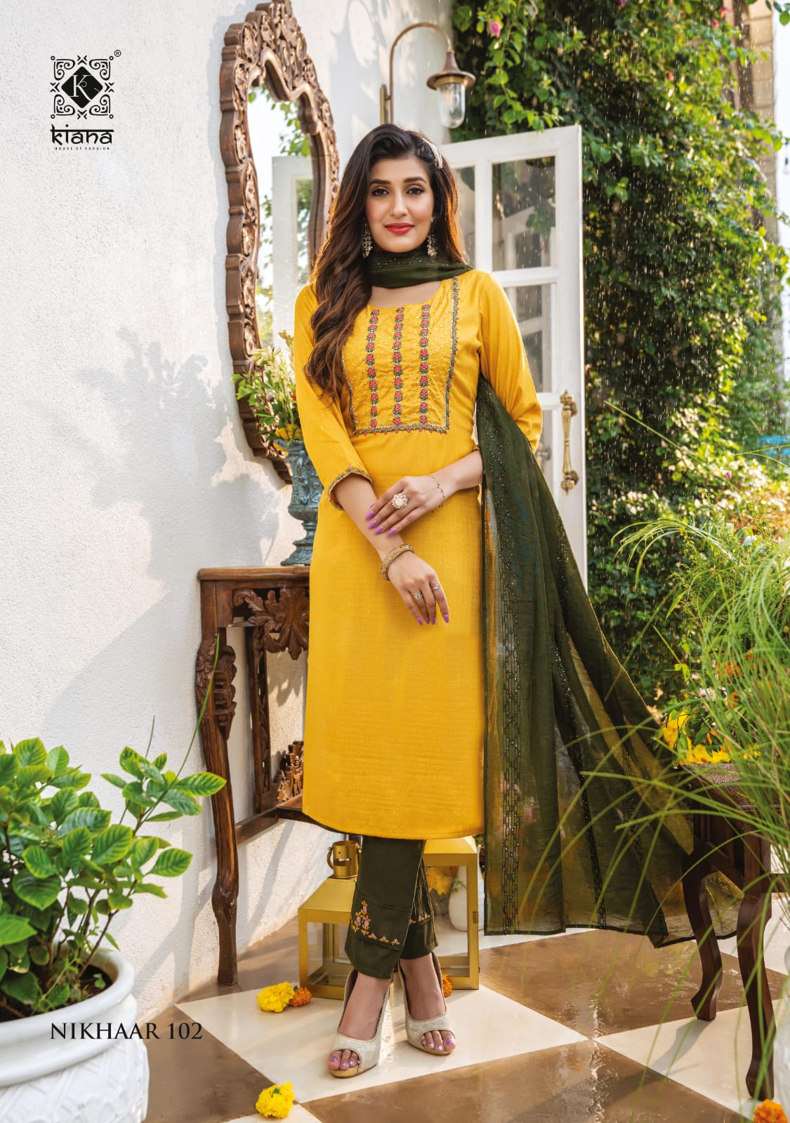 Kiana Nikhaar Festival Wear Wholesale Kurti Pant And Dupatta Collection
